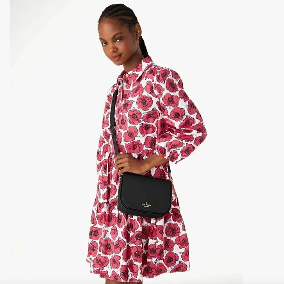 NEW Kate Spade bag crossbody black leather gold-tone hardware NWT - Picture 7 of 12